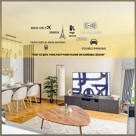 L'Ilot Zen- Ideal Pour Famille-Groupe-Pro-Double Parking-Highwifi-Aeroport Orly 8Min-Paris30Min Fresnes  Exterior photo